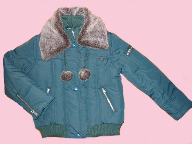  Girl`s Padded Jacket With Fur Collar (Girl`s телогрейке с меховой воротник)