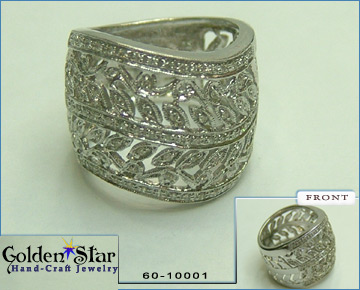  14k White Gold Designer Diamond Ring