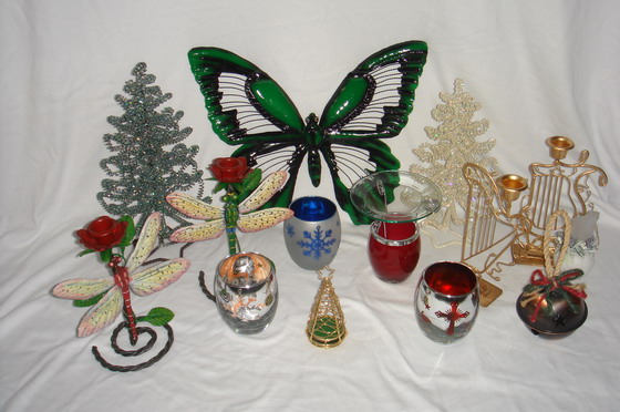  Colored Glass Candle Holder