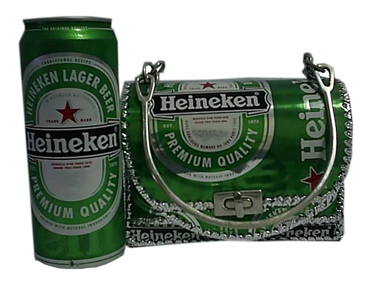  Handmade Handbag Made Of Used Heineken Cans ( Handmade Handbag Made Of Used Heineken Cans)