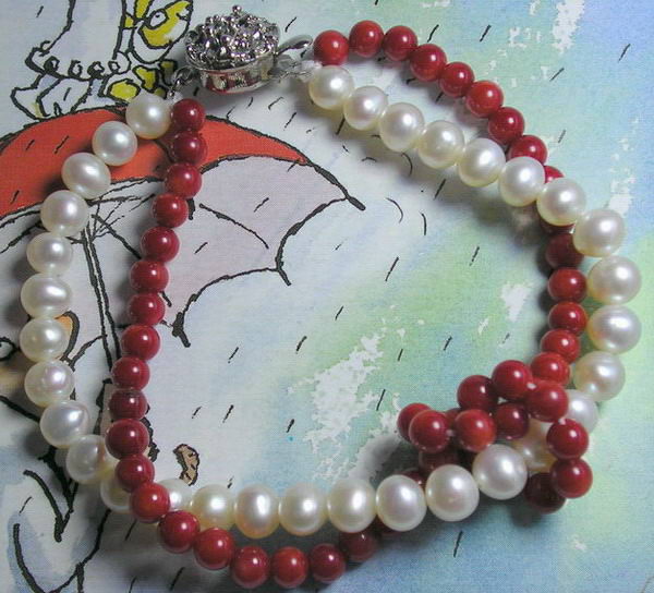  Coral Pearl Bracelet ( Coral Pearl Bracelet)