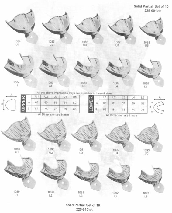  Dental Impression Trays In Stainless Steel (Dental Eindruck Behälter in Edelstahl)