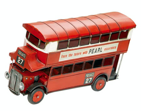  Antique Model Car-Red London Bus (Antique Car-Model Red London Bus)