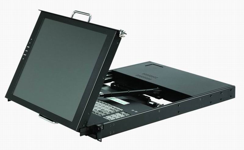  1U, Dual-rails Monitor Keyboard KVM Drawer