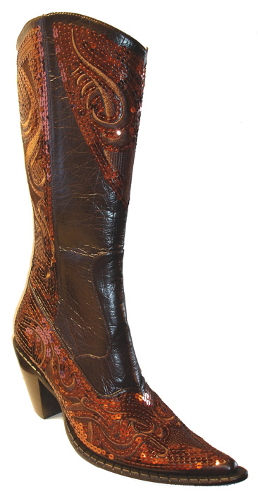  Women Fashion Sequin Leather Tall Boot (Женщины моды Sequin кожа Талль-Boot)