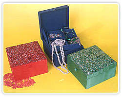  Hand Embroided (Zari) Jewellery Boxes / Gift Boxes