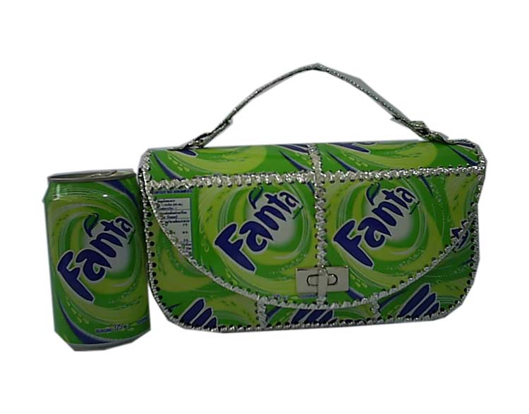  Handmade Handbag Made Of Used Fanta Cans ( Handmade Handbag Made Of Used Fanta Cans)