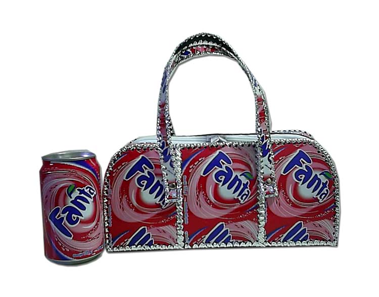  Handmade Handbag Made Of Used Fanta Cans ( Handmade Handbag Made Of Used Fanta Cans)