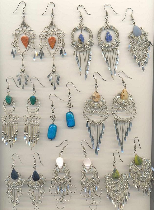  Earrings With Semi Precious Stones (Ohrringe mit Halbedelsteinen)