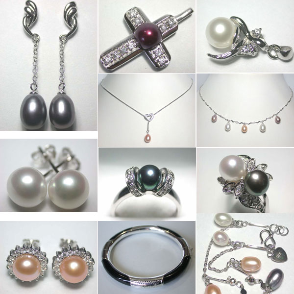  925 Silver Pearl Necklace, Earrings, Bracelet, Pendant, Rings (Серебро 925 жемчужное ожерелье, серьги, браслеты, подвески, кольца)