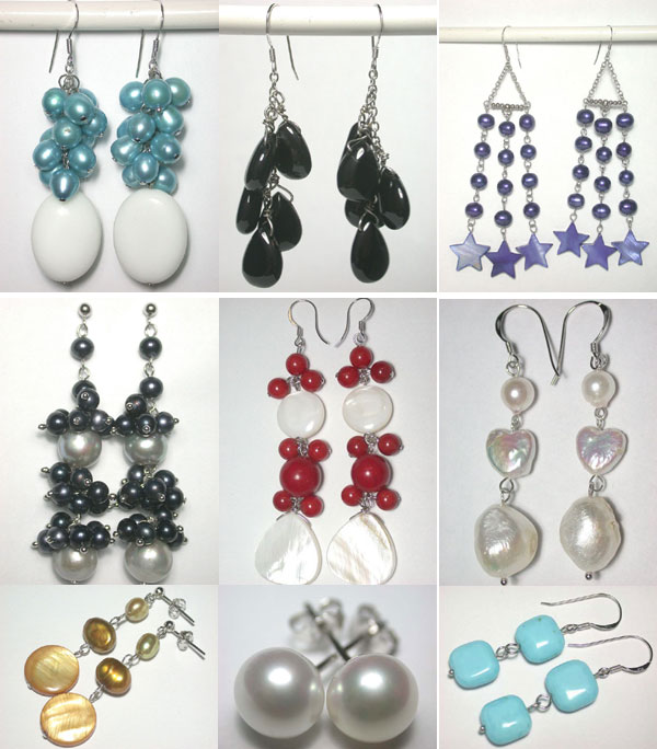 Beaded Jewelry Perlen Ohrringe Set mit 925 Silber (Beaded Jewelry Perlen Ohrringe Set mit 925 Silber)