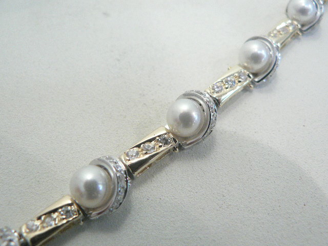  Pearl Gold Bracelet With Swarovski (Pearl Gold Armband mit Swarovski)