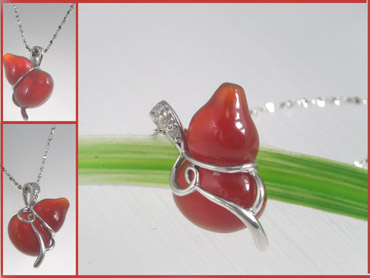 Halskette aus Silber und Achat (Halskette aus Silber und Achat)