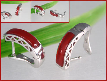  Earring Of Silver And Red Agate (Серьги из серебра и красный агат)