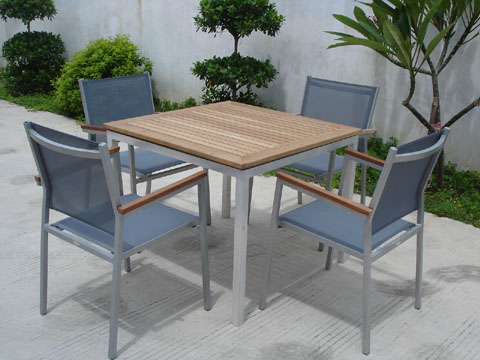  Aluminium Textilene Dinning Set (Aluminium Textilene Dinning Set)