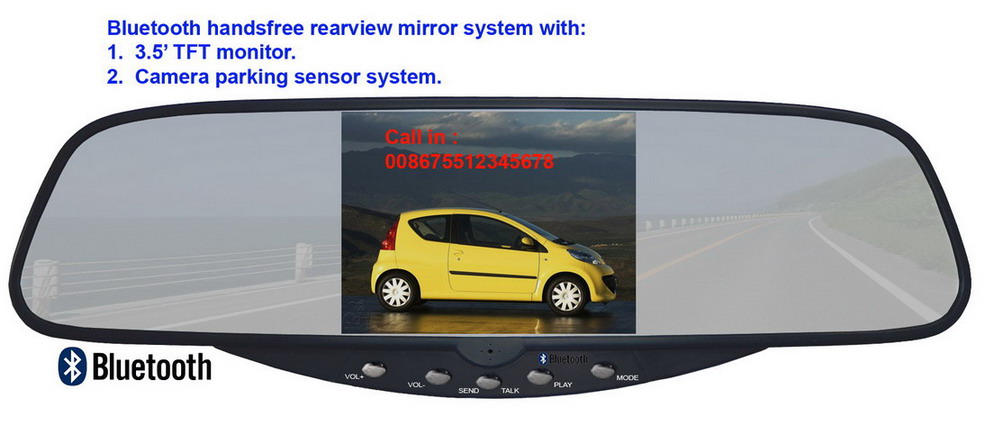  Car Rearview Mirror With Bluetooth Kit, 3. 5 LCD Screen & Camera (Автомобиль зеркало заднего вида с Bluetooth Kit, 3. 5 & ЖК-экран камеры)