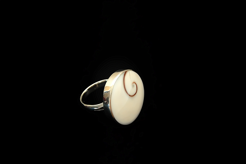  Number 1 Seashells Silver Ring (Anzahl 1 Seashells Silber Ring)