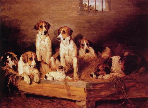  Silent Dogs Oil Painting (Silent Chiens peinture à l`huile)