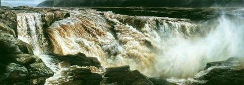  Waterfall Oil Painting (Cascade de peinture à l`huile)