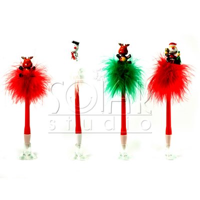  Christmas Fluffy Feather Funky Pen