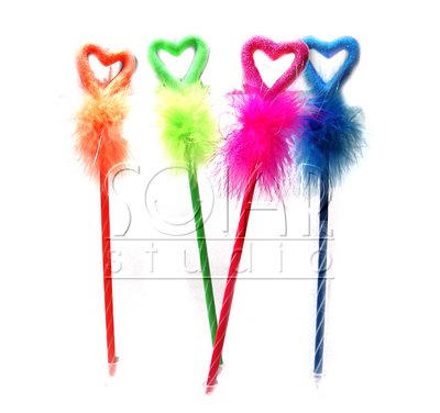  Heart Valentine Feather Boa Funky Pen