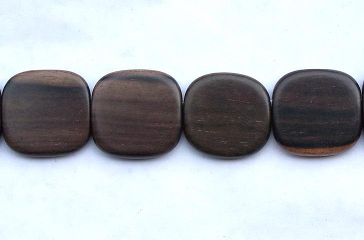  Tiger Ebony Flat Square Wood Beads 25mm (Tiger Ebony плоским квадратным Wood бусы 25мм)