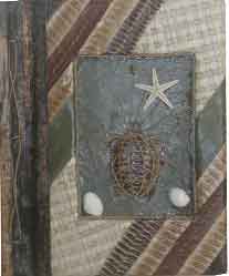  12x14 Striped Nat Pandan W/Turtle Des Photo Album (12x14 gestreift Nat Pandan W / Turtle Des Photo Album)