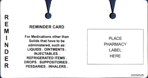  MDS Care Home Dispensing Plastic Reminder Card (MDS Care Главная розлива Напоминание Пластиковые карты)