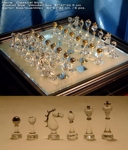  Glass Chess Classical Style (Стекло шахматам классическом стиле)