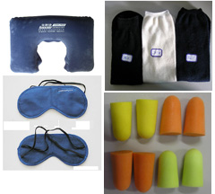  Inflatable Neck Pillow, Eye Mask, Sock, Earplug