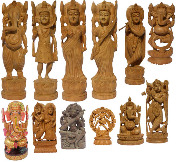  Hand Made Hindu Goddess Saraswai Sculpture India Decor ( Hand Made Hindu Goddess Saraswai Sculpture India Decor)