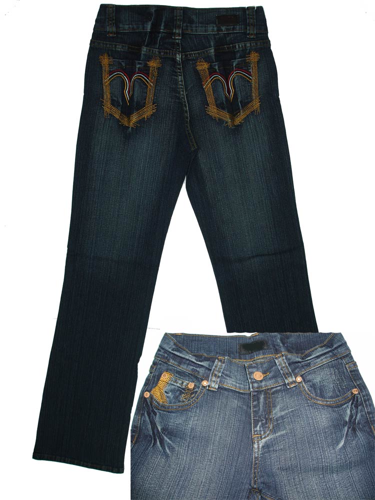  Denim Stock Women Fashion Embroidered Jeans (Джинсовая мода фонда Женщины вышитые джинсы)