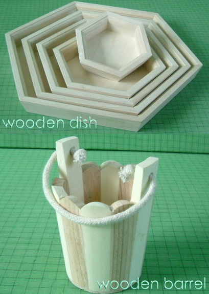  Wooden Dish And Wooden Barrel (Vaisselle en bois et Wooden Barrel)