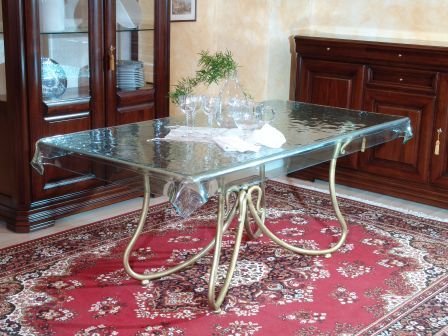  Fused Glass Lunch Table Made In Italy (Fused Glass Repas table Made In Italy)