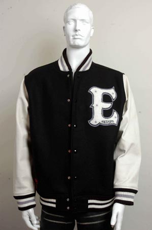  Pig Nappa Leather Jacket With Woven Fabric ( Pig Nappa Leather Jacket With Woven Fabric)