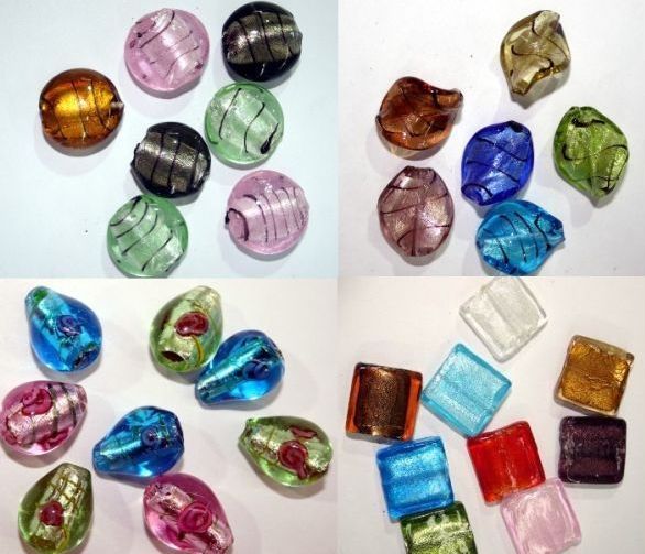  Silver Foil Glass Beads (Серебряная фольга Стеклянные шарики)