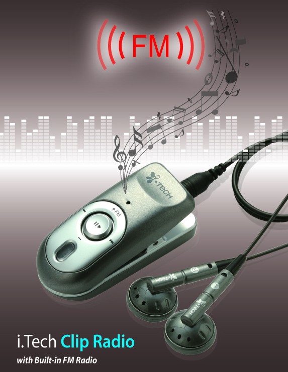 Bluetooth Stereo Headset With FM Radio. I. Tech Clip Radio (Casque stéréo Bluetooth avec radio FM. I. Tech Clip Radio)
