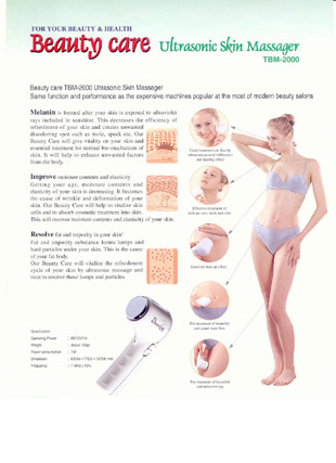  Beauty Care Skin Massager Tbm-2000 (Красота кожи Массажер TBM 000)