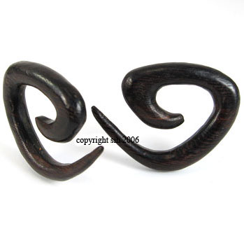  Organic Body Jewelry Gaboon Ebony Tri-Spirals ( Organic Body Jewelry Gaboon Ebony Tri-Spirals)