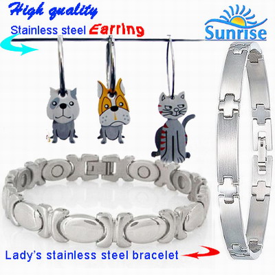  Lady`s Stainless Steel Bracelet And Earring ( Lady`s Stainless Steel Bracelet And Earring)