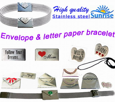  Stainless Steel Envelope And Letter Paper Bracelet ( Stainless Steel Envelope And Letter Paper Bracelet)