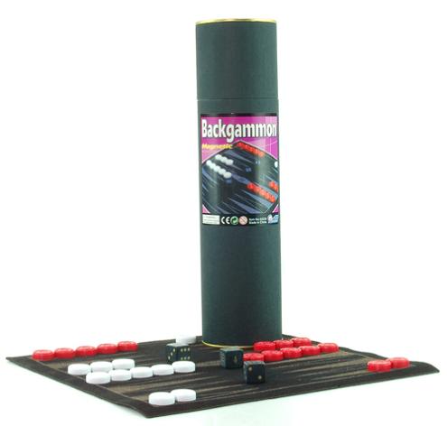  Magnetic Backgammon In Paper Tube (Magnetic Backgammon Dans le Livre Tube)