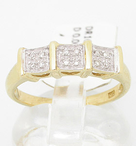  9k Solid Yg Genuine Diamond Ring ( 9k Solid Yg Genuine Diamond Ring)