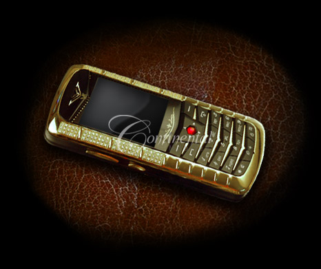  Continental CEO Piece - 24k Gold Plated Diamond Mobile Phone (Continental PDG Piece - Plaqué or 24 carats de diamants sur téléphone portabl)