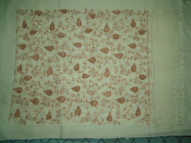  Fully Embroidered Shawl In Pashmina Wool