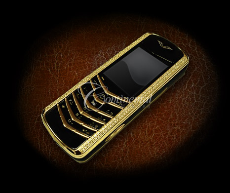  Continental Royal Piece 24k Gold Plated Diamond Mobile Phone (Continental Royal Piece Plaqué or 24 carats de diamants sur téléphone portabl)
