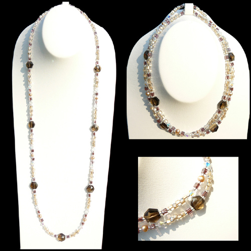  Smokey Quartz 1-2 Length Necklace (Смоки кварцевые 1  Длина Колье)