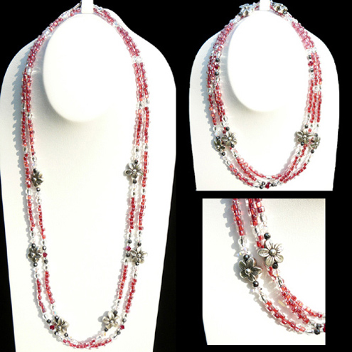  Metal Flower 2-3 Length Necklace (Металл Цветочная 2-3 Длина Колье)