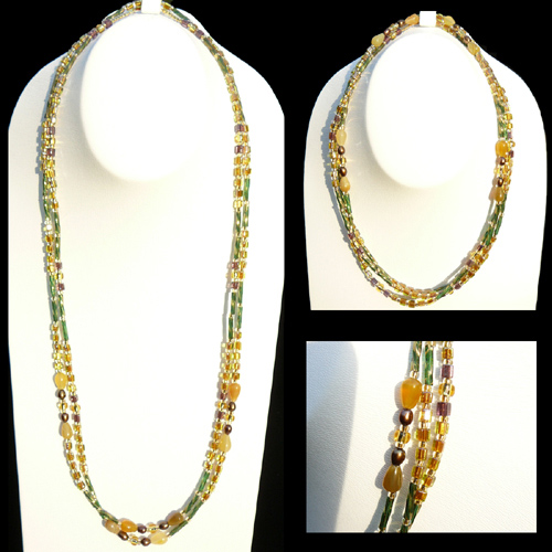 Yellow Botswana Agate 2-3 Length Necklace (Желтый агат Ботсвана 2-3 Длина Колье)