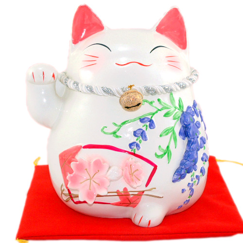  Cherry Blossoms Lucky Cat W/ Bell ( Cherry Blossoms Lucky Cat W/ Bell)